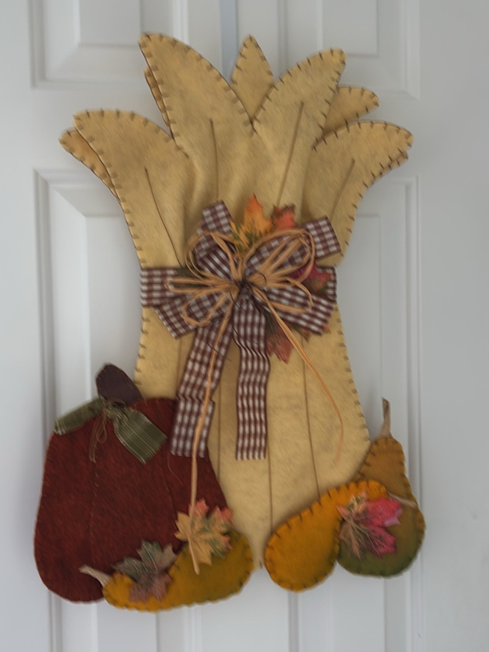 Autumn haystack and indian Door Hanging - Yellow Fall Fabric Décor